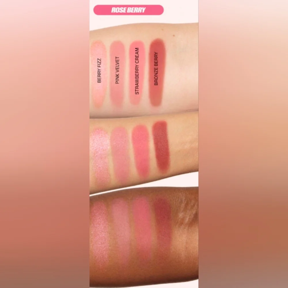 Huda Beauty Blush Filter Blurring Blushlighters Palette:Color-Rose Berry-NIB